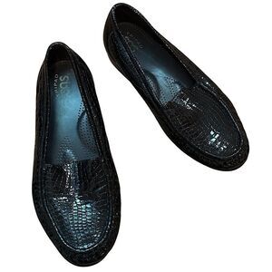 SAS Tripad Comfort Women’s Size 8 Glossy Black Alligator Print Loafer Shoes